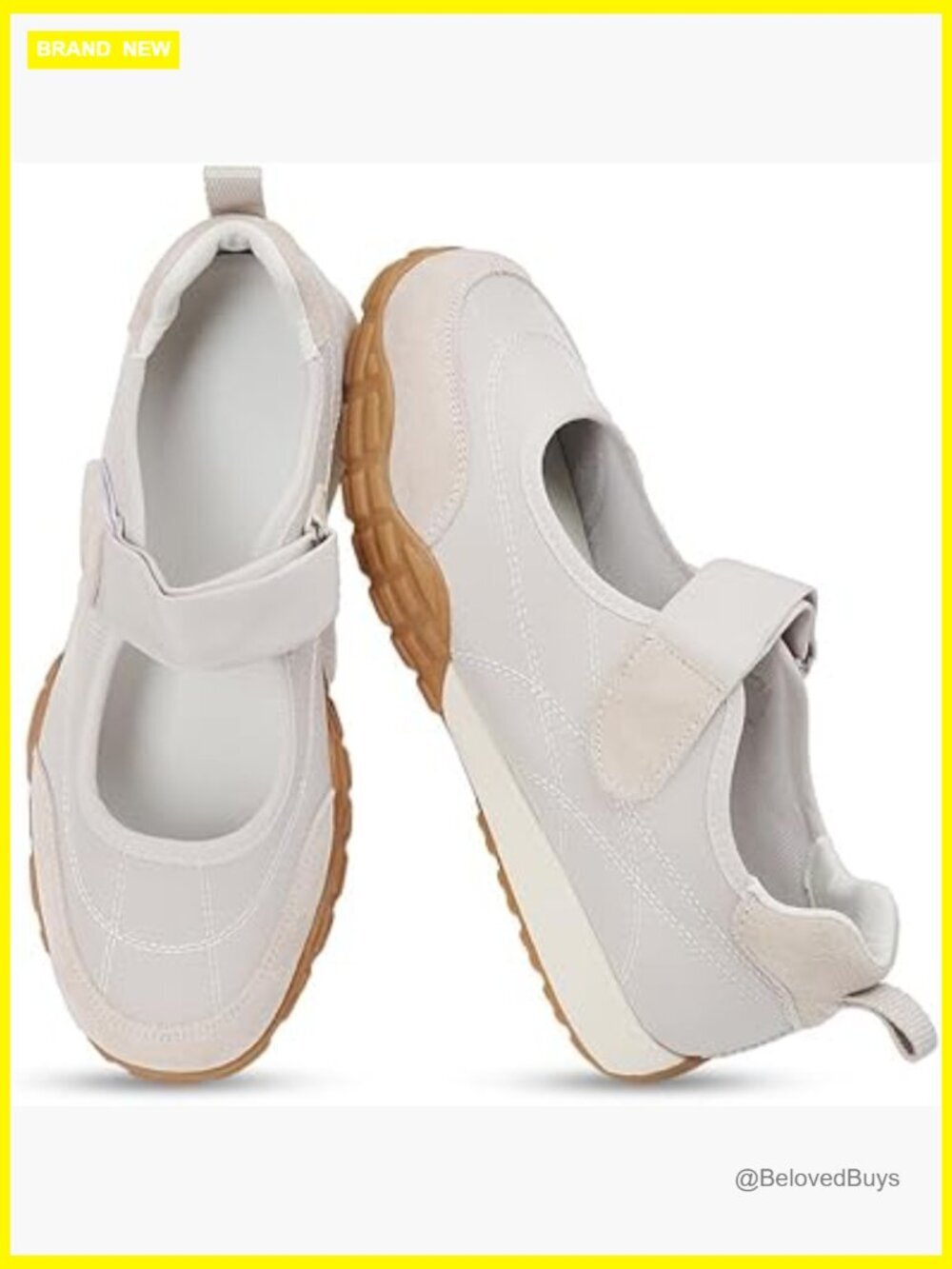 Mary Jane Sneakers with Wide Toe Box, Non-Slip Sole, Adjustable Strap